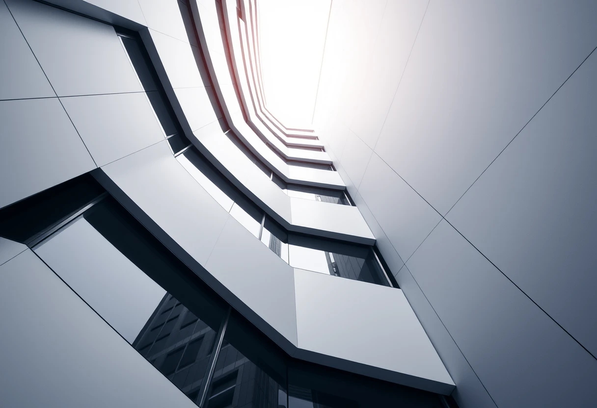 Architecture photography, modern building, geometric shapes